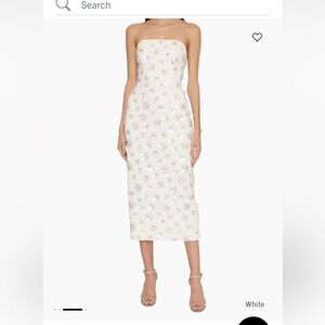 Milly White Floral Embellished Dress